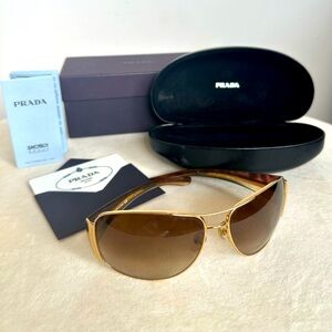 Vintage Prada aviator sunglasses with box, case and certificate of authenticity